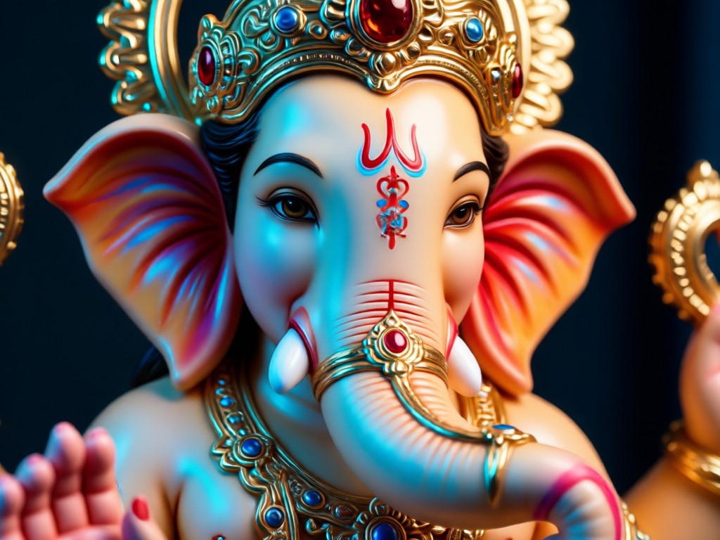 Applying traditional Indian art styles to Ganpati images