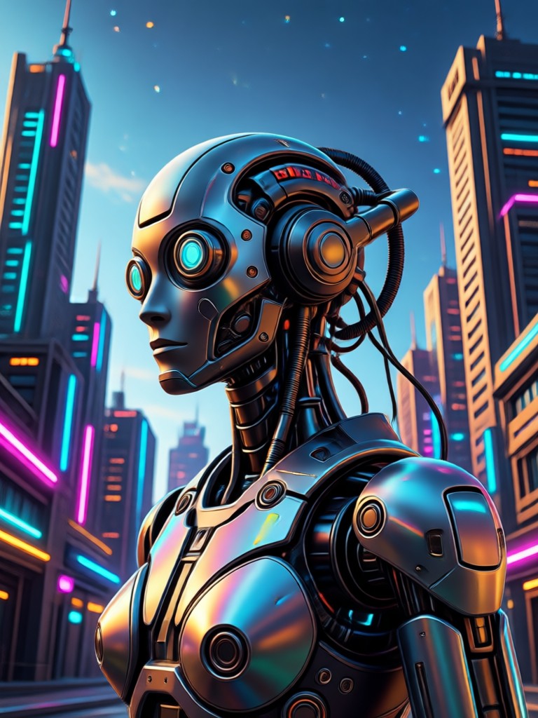 Realistic 3D rendered AI portrait