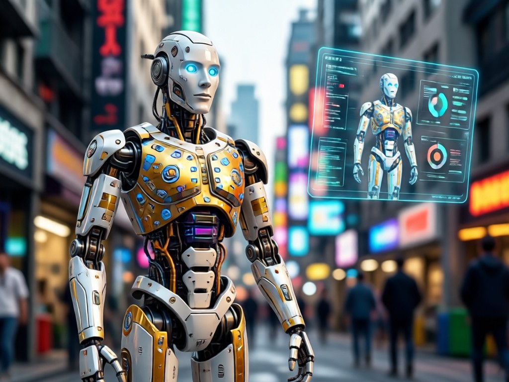 Gambar buatan AI dengan efek partikel berpendar
