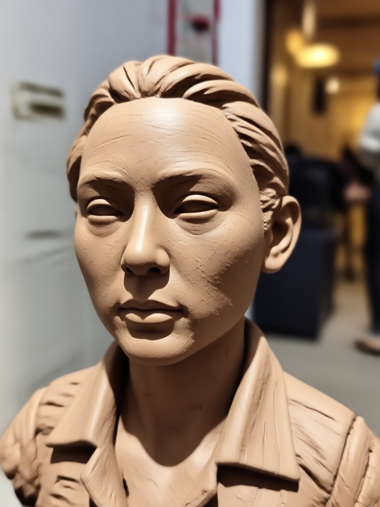 Filtro de argila 3D em um retrato