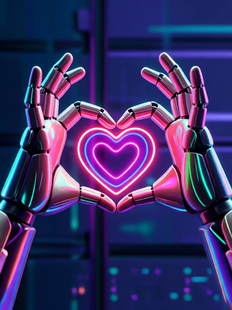 Festival themed finger heart with effects