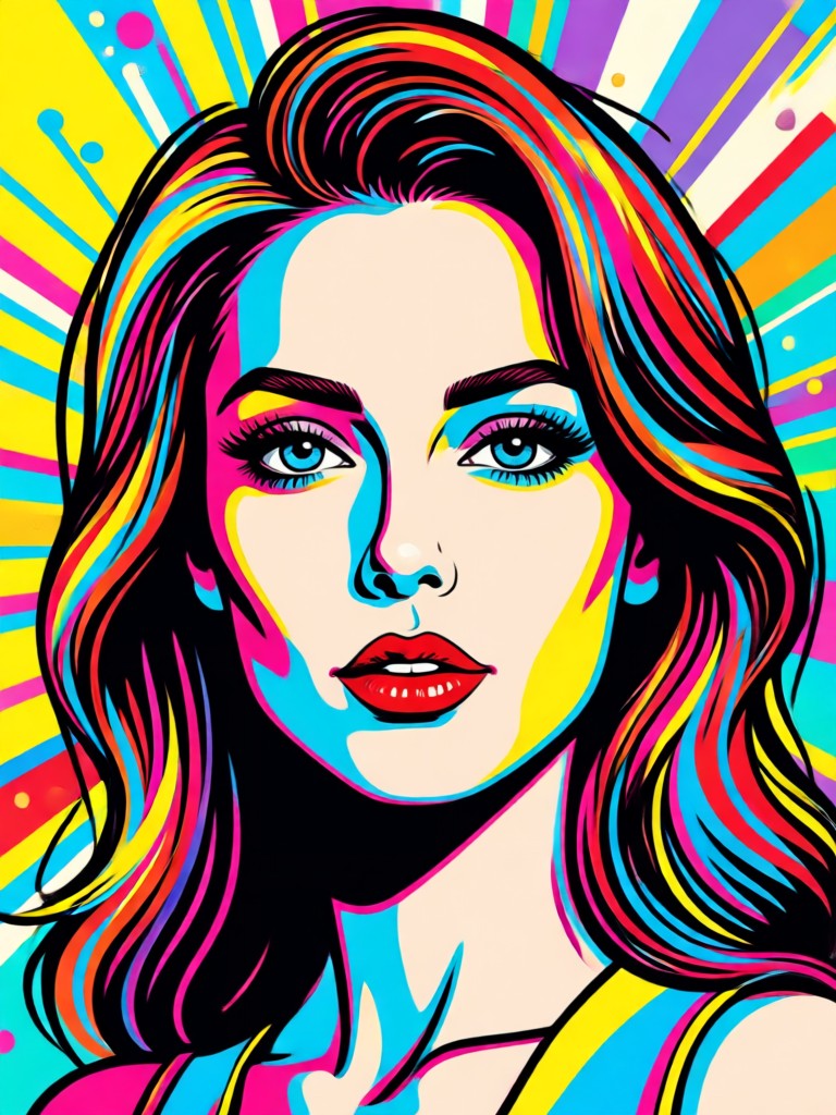 Minimalist pop art with strong color blocks
