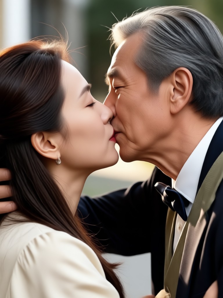 Golden anniversary themed kissing video