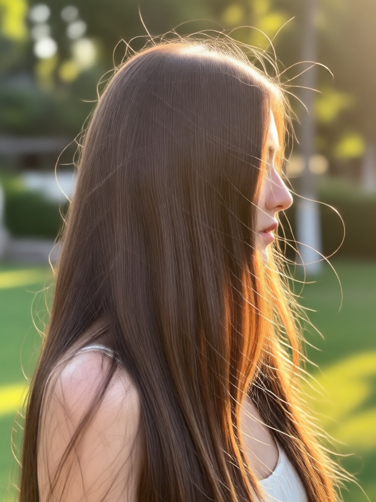 Vibrant colored long hair AI filter
