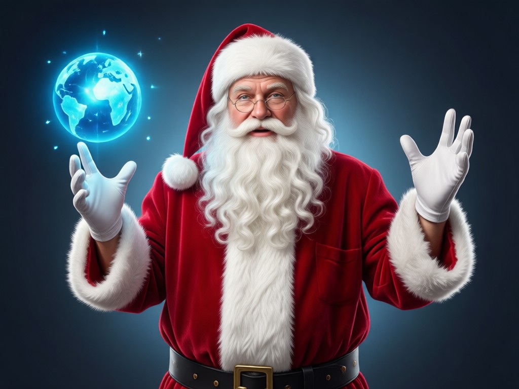 Realistic Santa beard and suit details