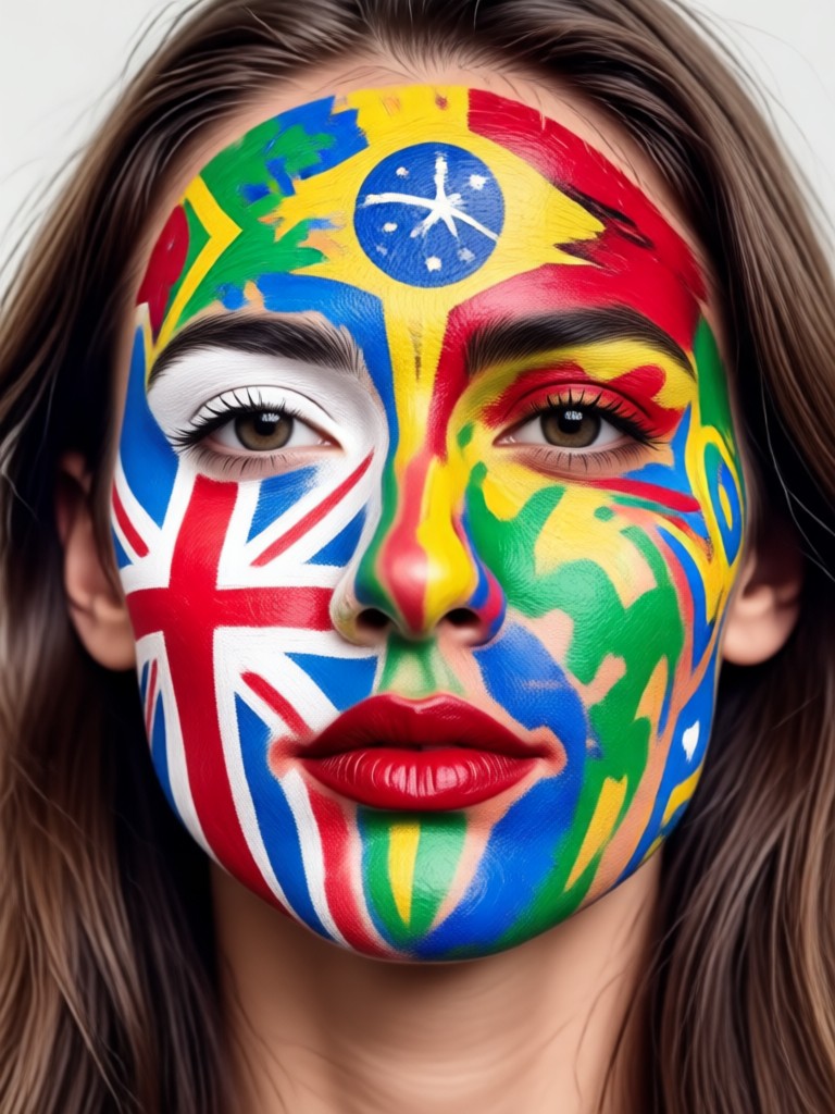 England St. George cross face paint design