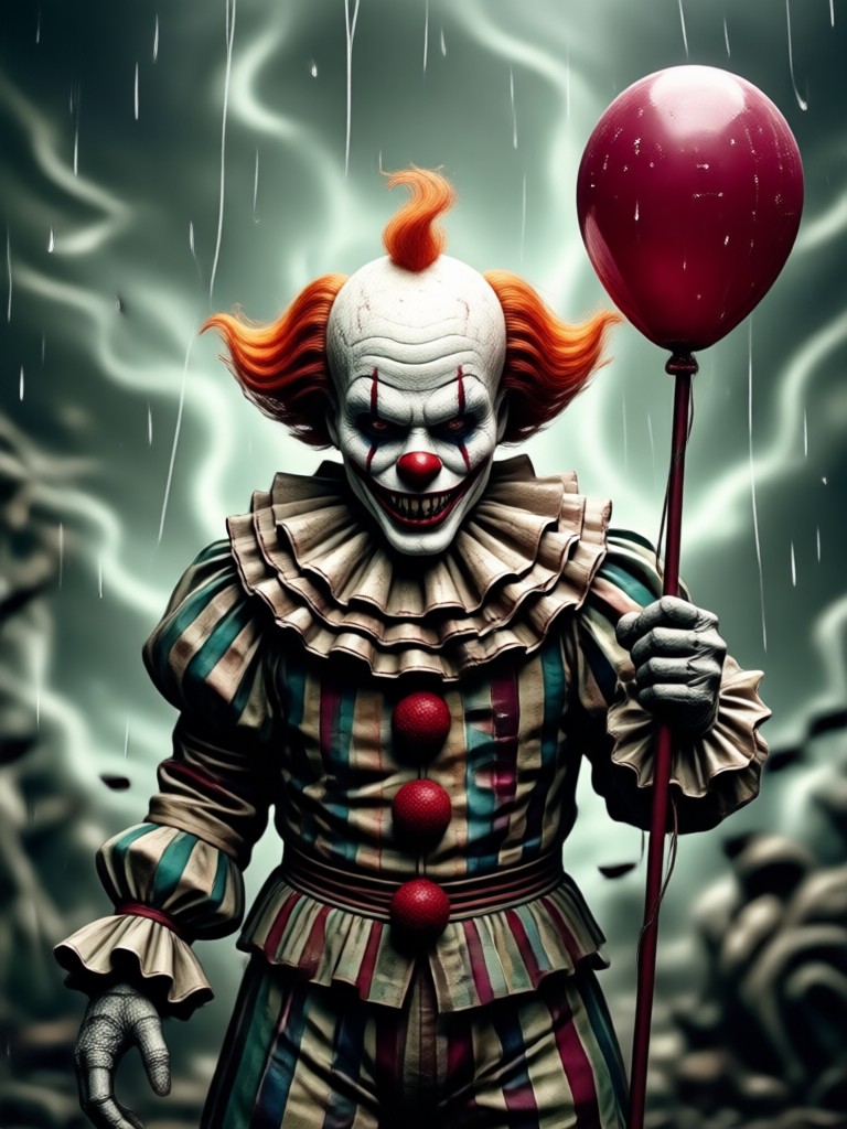 Group photo where one friend is AI transformed into Pennywise