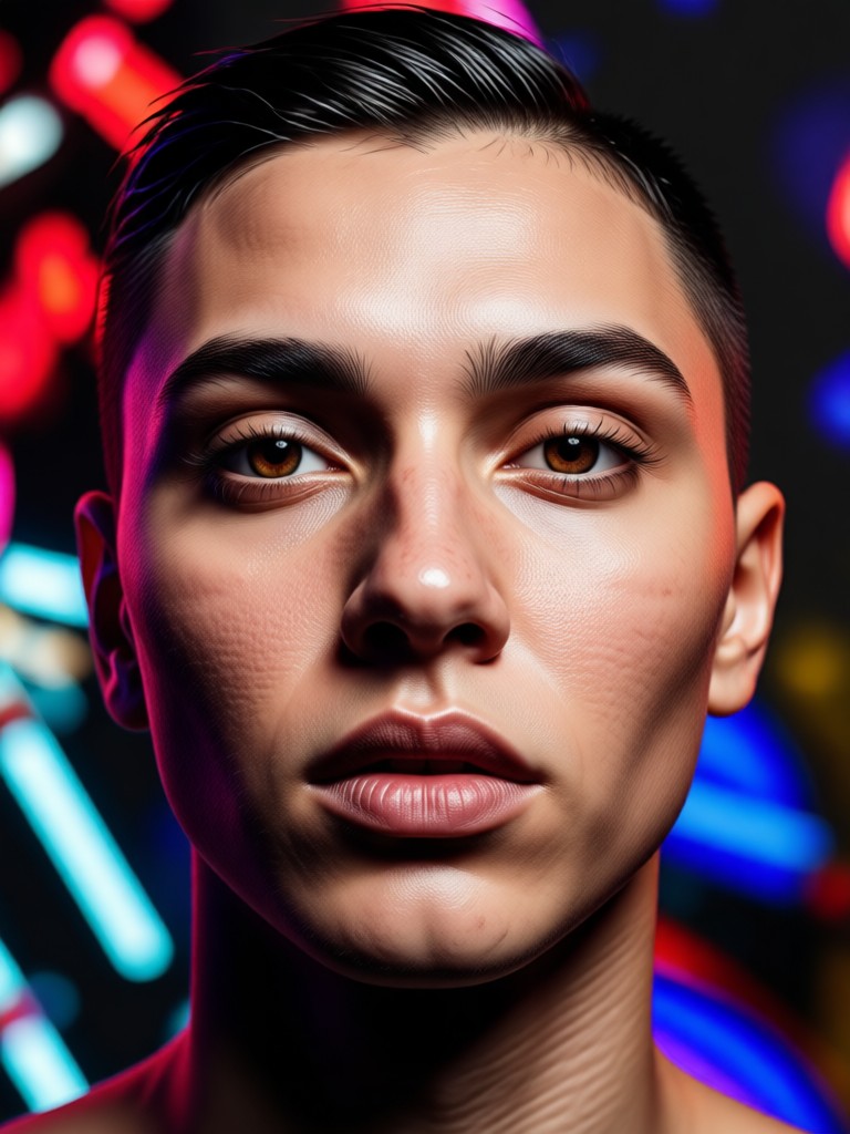 Mobile app creating AI red black portraits