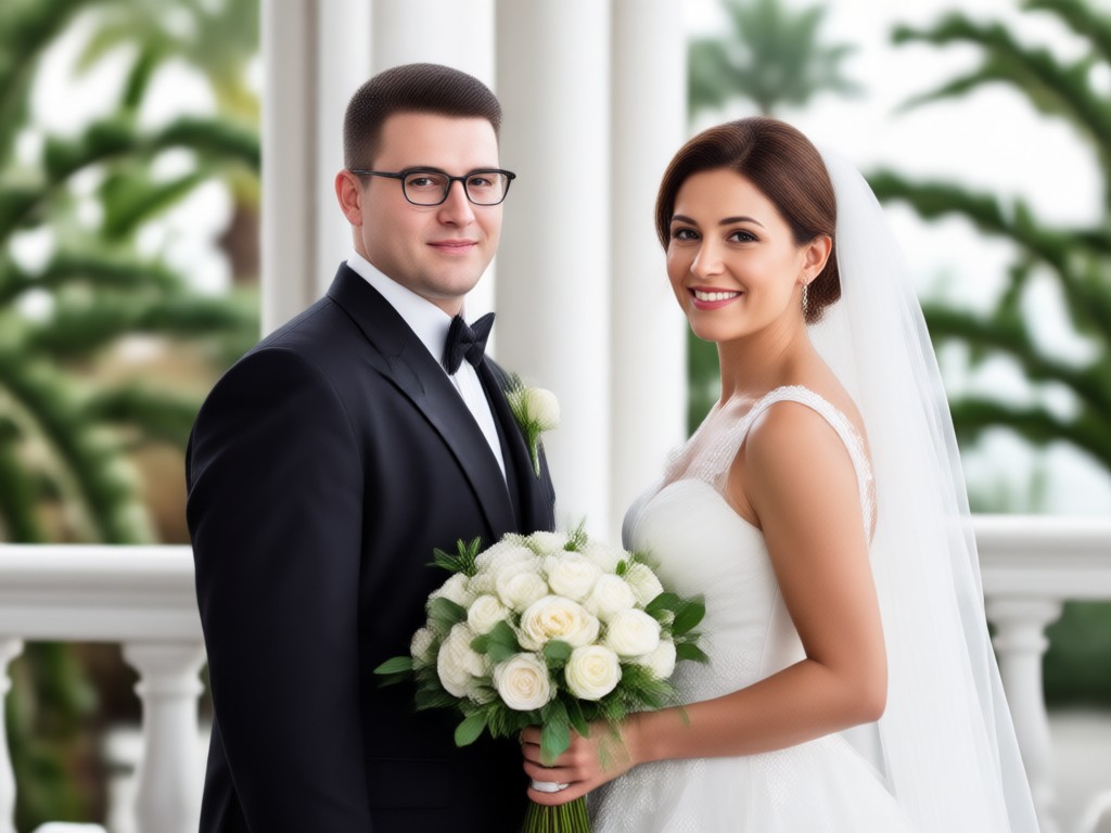 Before and after AI wedding photo style transfer
