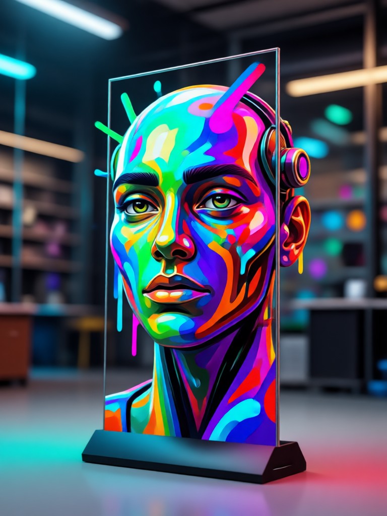 Fantasy character standee with effects AI