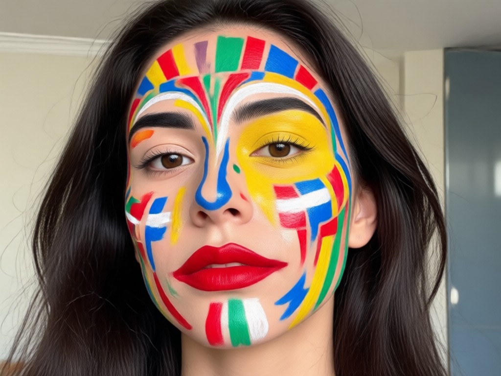 Various face paint style templates for World Cup fans