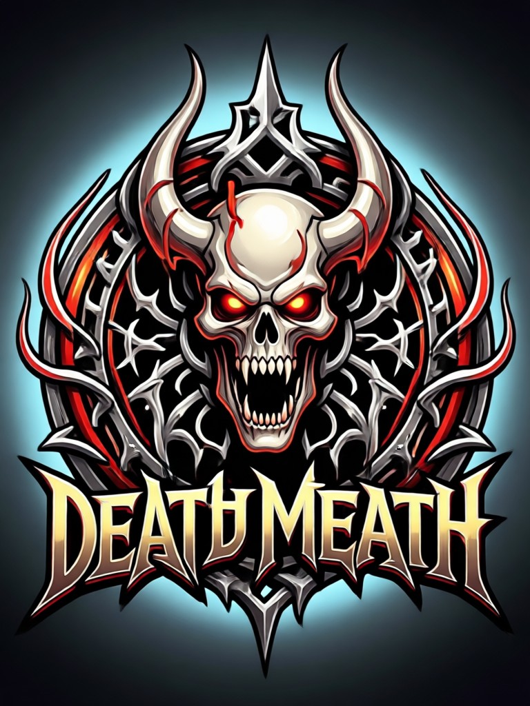 Minimalist but evil death metal logo with sharp serifs