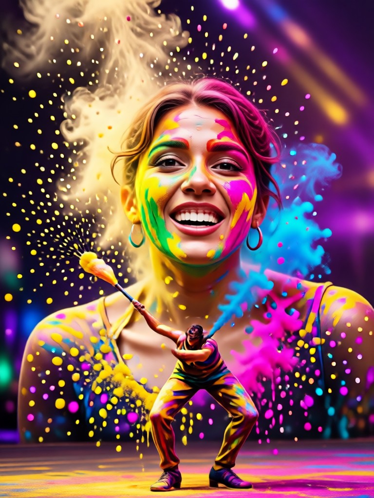Mobile app showcasing AI Holi photo editing