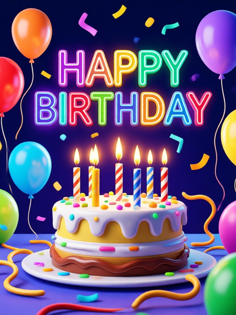 AI created birthday invitation with custom text