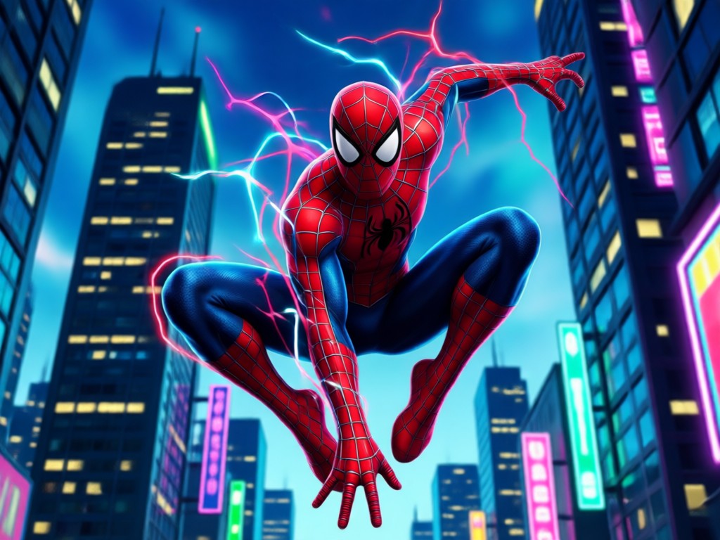 AI transforming a casual photo into a Spiderman suit