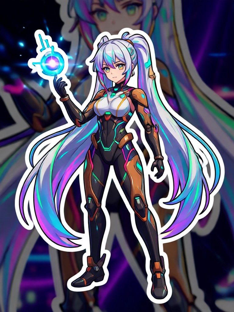 Quad anime sticker effect on a dance video