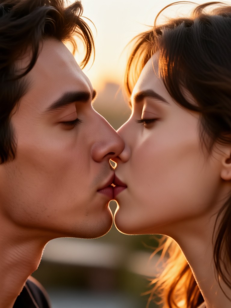 Bittersweet train station goodbye kiss scene