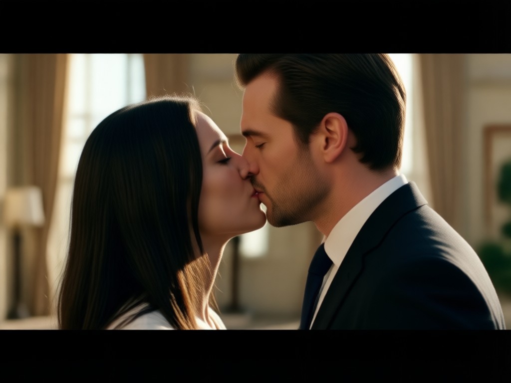 Adjusting emotion and expression in AI kiss video