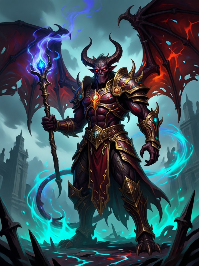 Generasi AI makhluk horor eldritch dengan tentakel dan mata