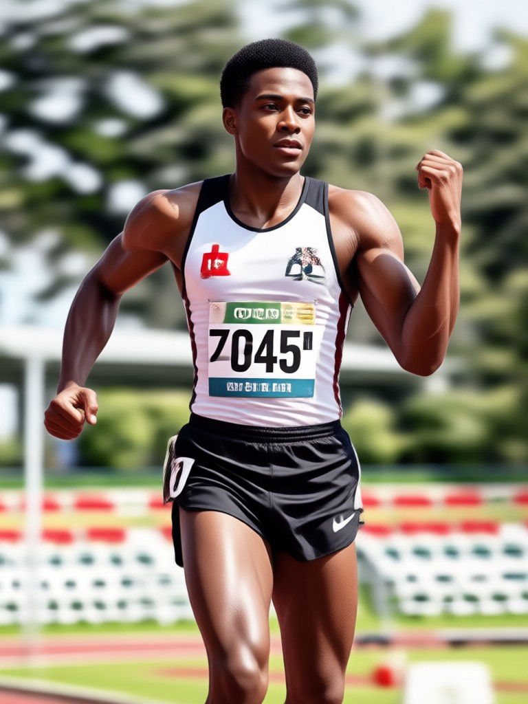 AI track and field runner photo