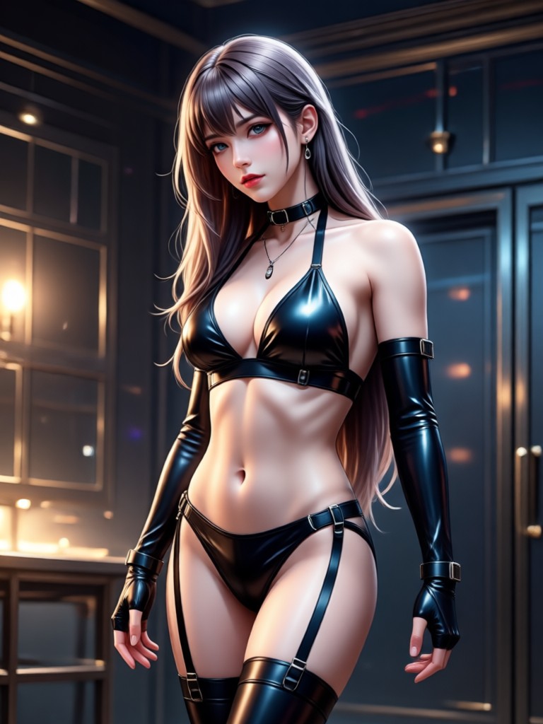 우아한 BDSM AI 아트 갤러리 예시 1