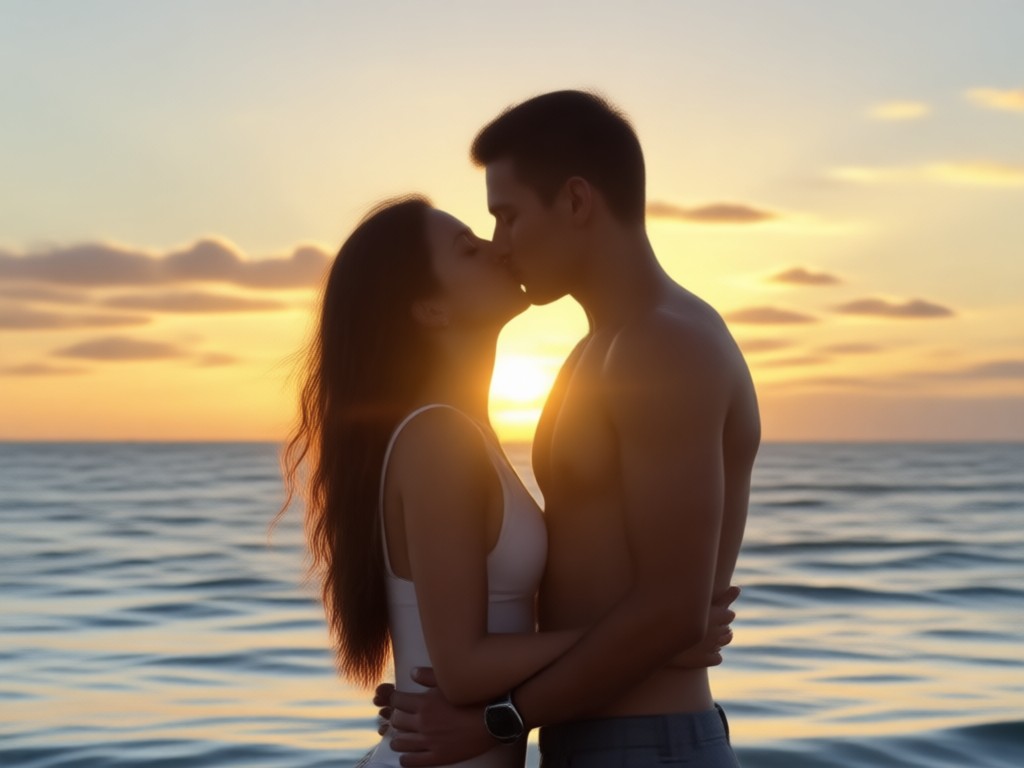 Transform static photo into beach kiss video