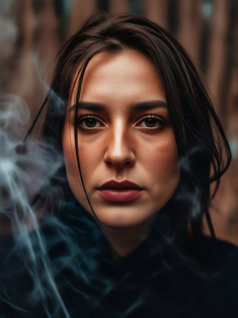 retrato etéreo con neblina e iluminación suave