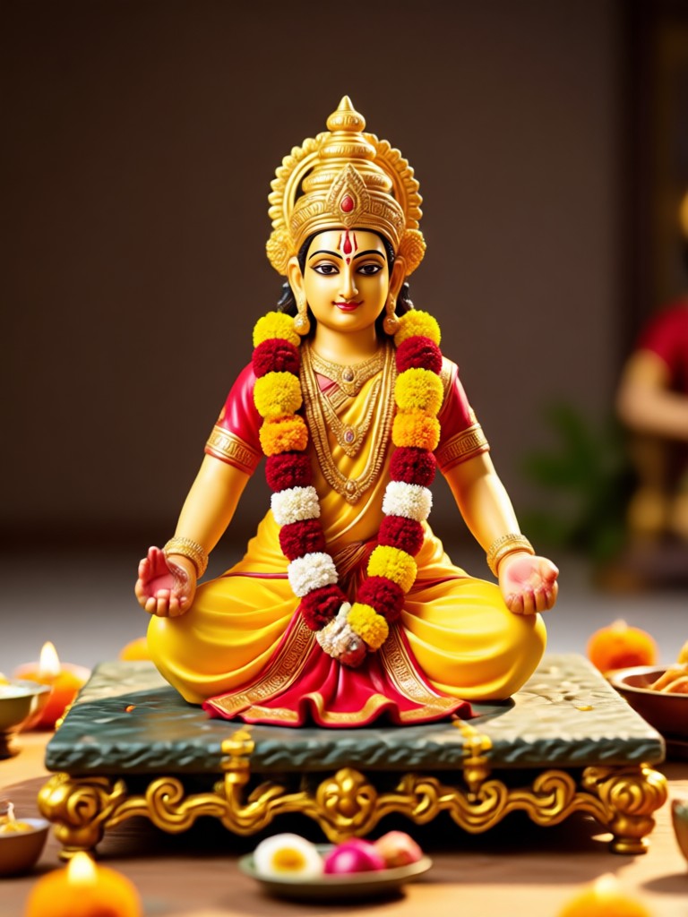 Paar-Porträt für Lakshmi Pooja mit AI