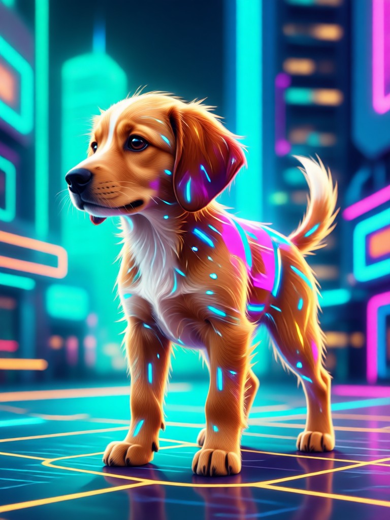 Cartoon style corgi AI puppy