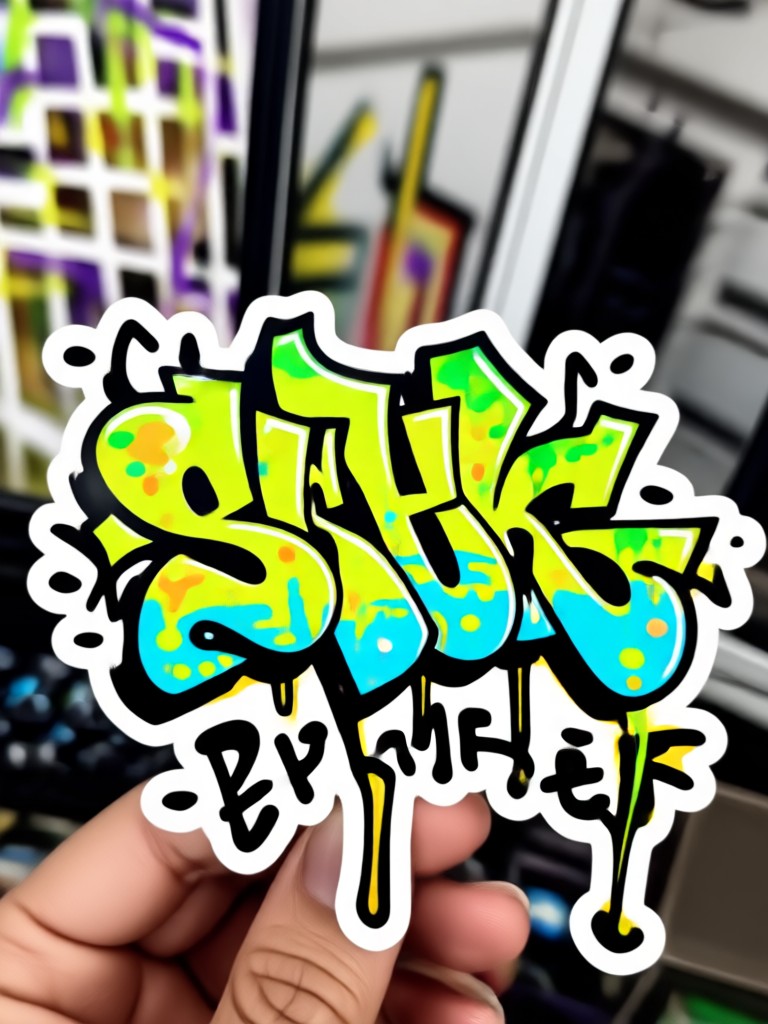 Cartoon character graffiti sticker
