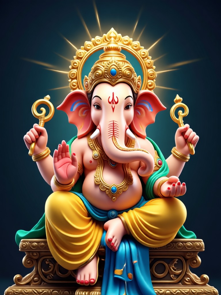 Animated Ganesh idol for festival greeting