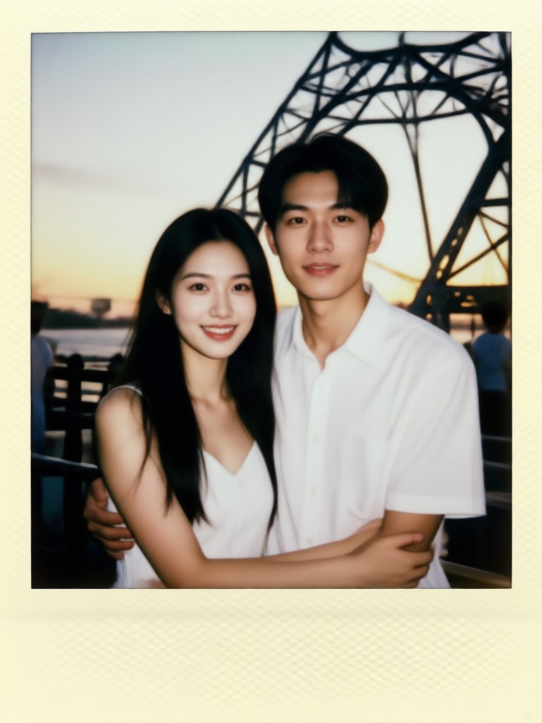 Candid Polaroid effect with light leak