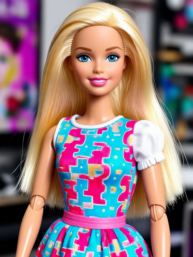 Vintage style Barbie doll with 80s fashion