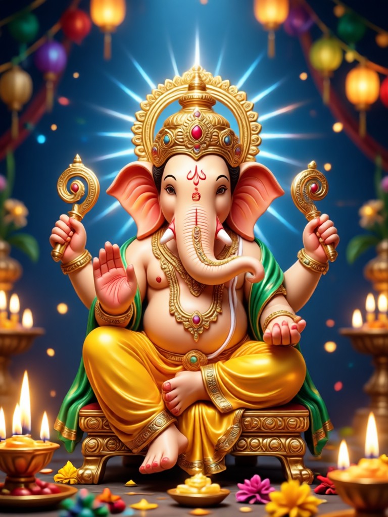 Festival scene Vinayaka Chavithi AI image