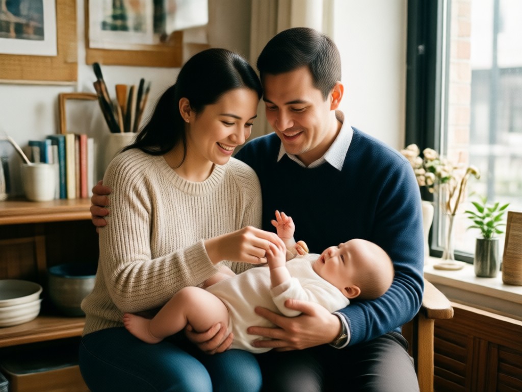 AI Couple with Baby Multi-Result Generation