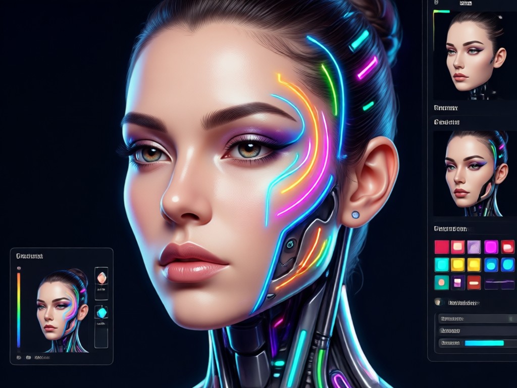 Different art style AI woman examples