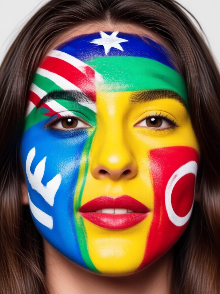 Portugal shield and cross face paint