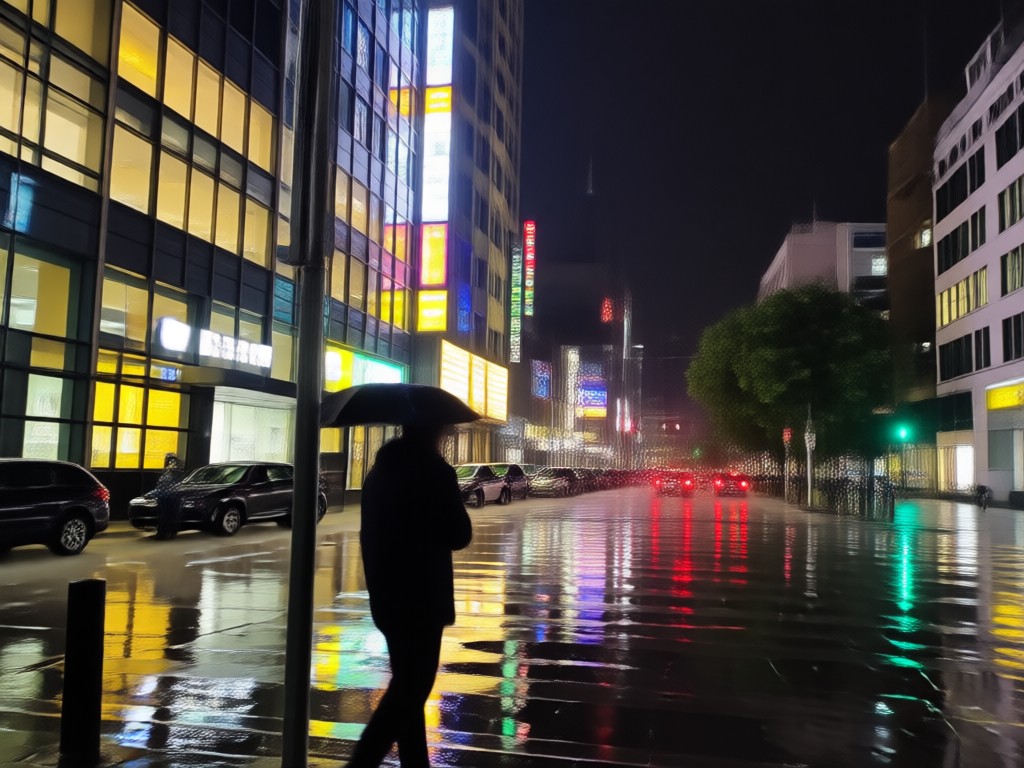 도시 장면을 위한 AI 분위기 조명 기능