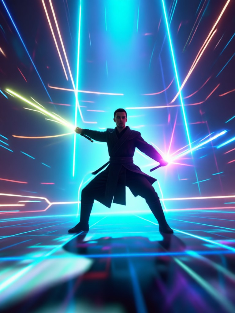 Jedi Master using Force to lift rocks