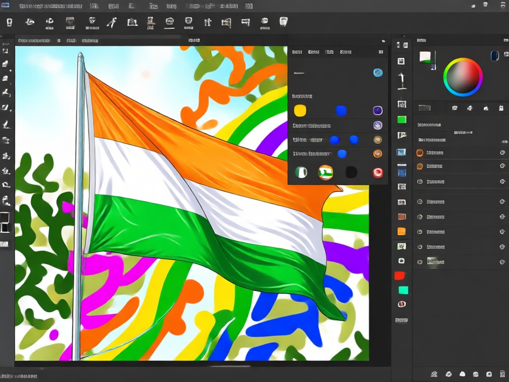 AI smart Tiranga color application example