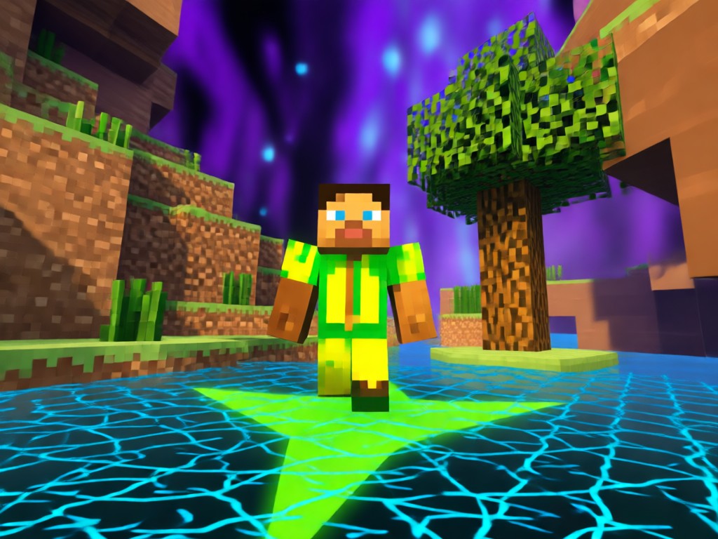 AI transforming a photo into a Minecraft character