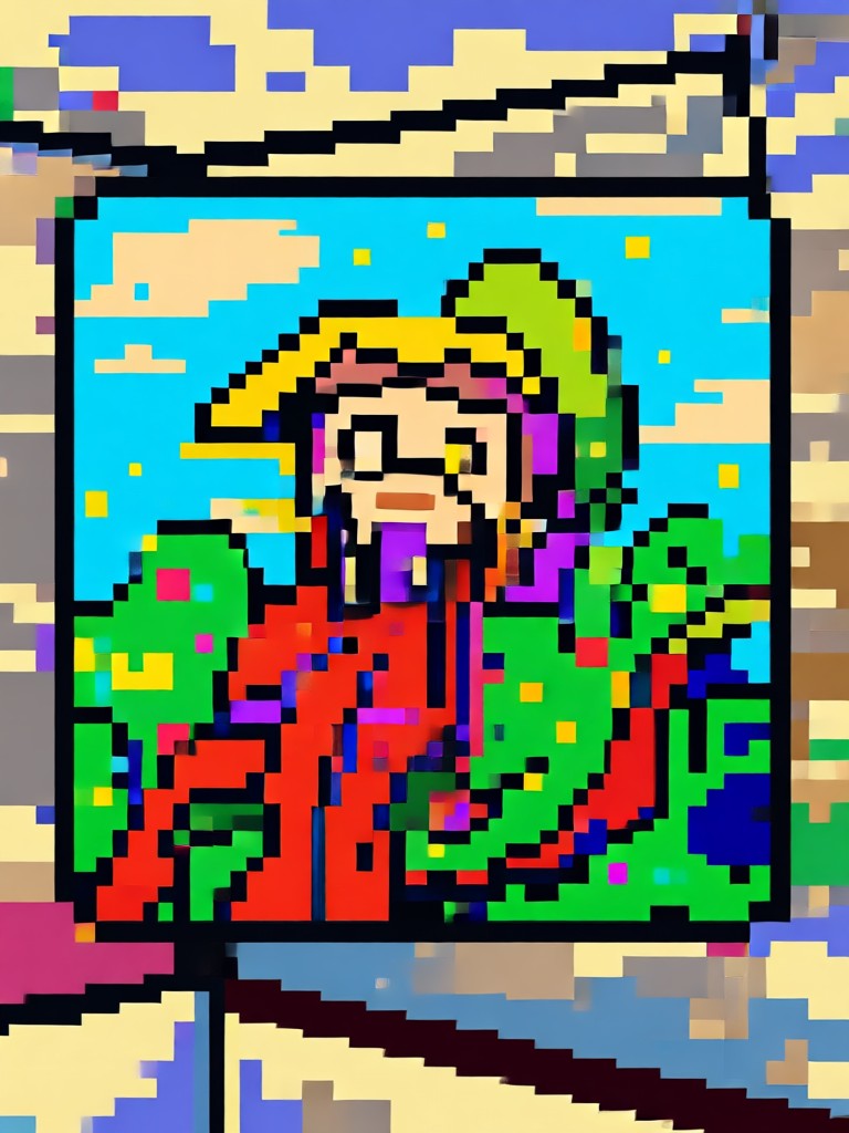 Anime character pixel art conversion