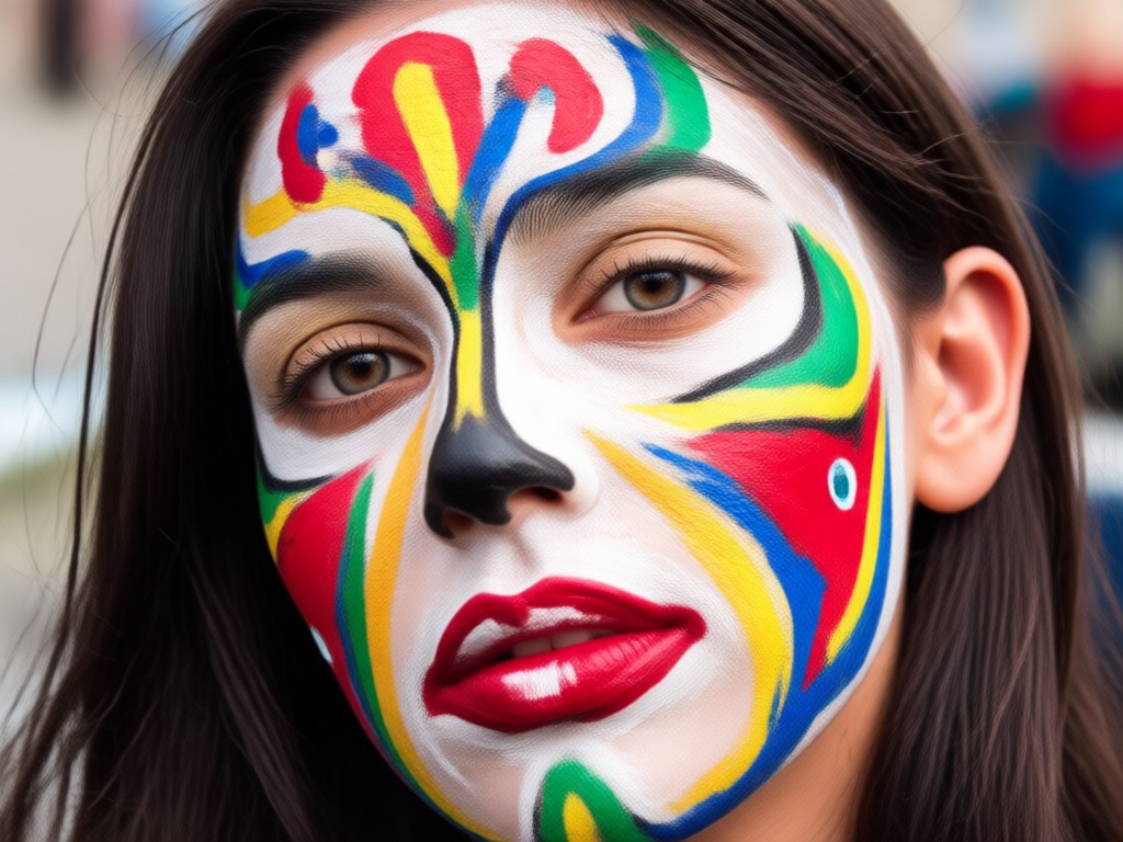 Realistic-looking tribal face paint design