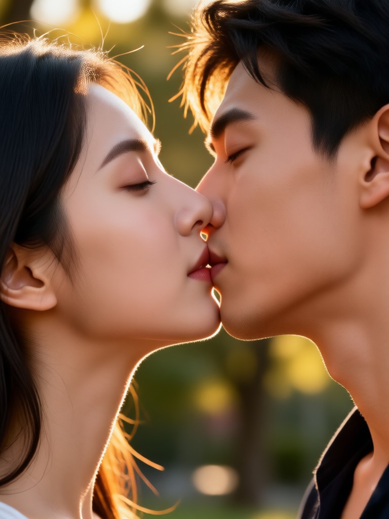 마법의 요소가 있는 판타지 스타일 키스