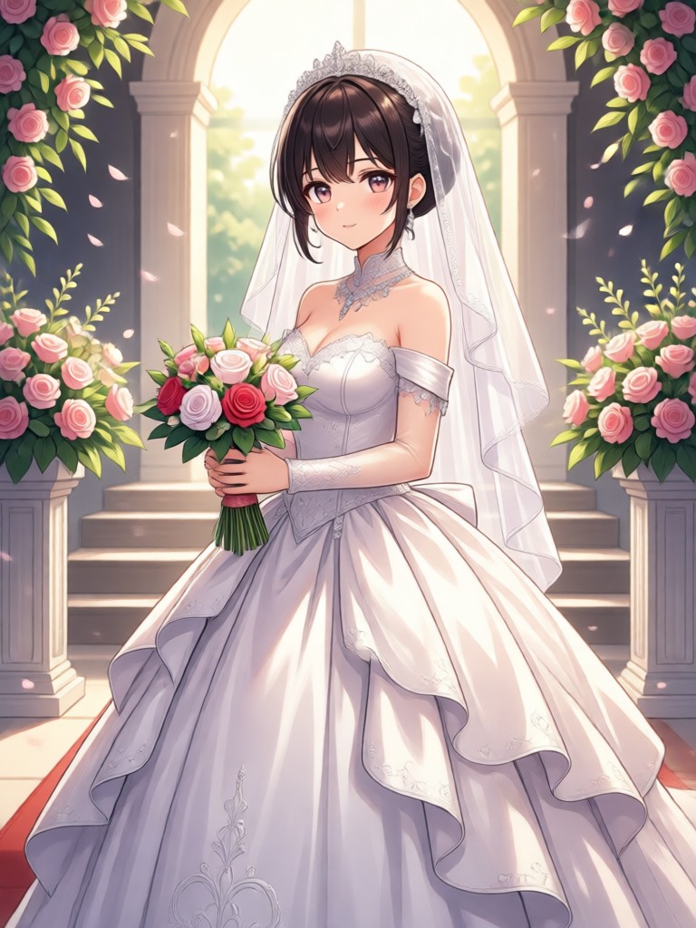 Mermaid themed anime bride