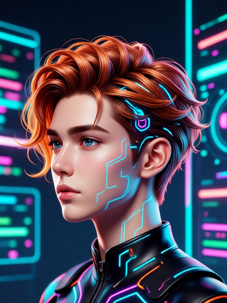 AI generated modern shag haircut with texture