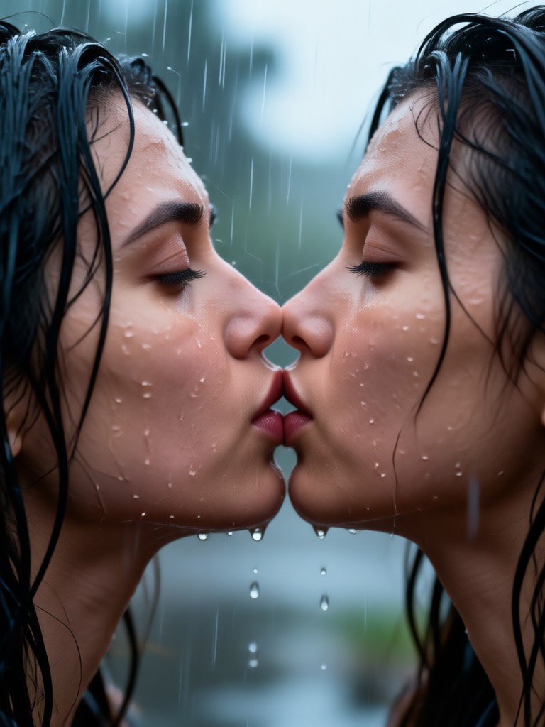 AI generated kiss from separate pictures