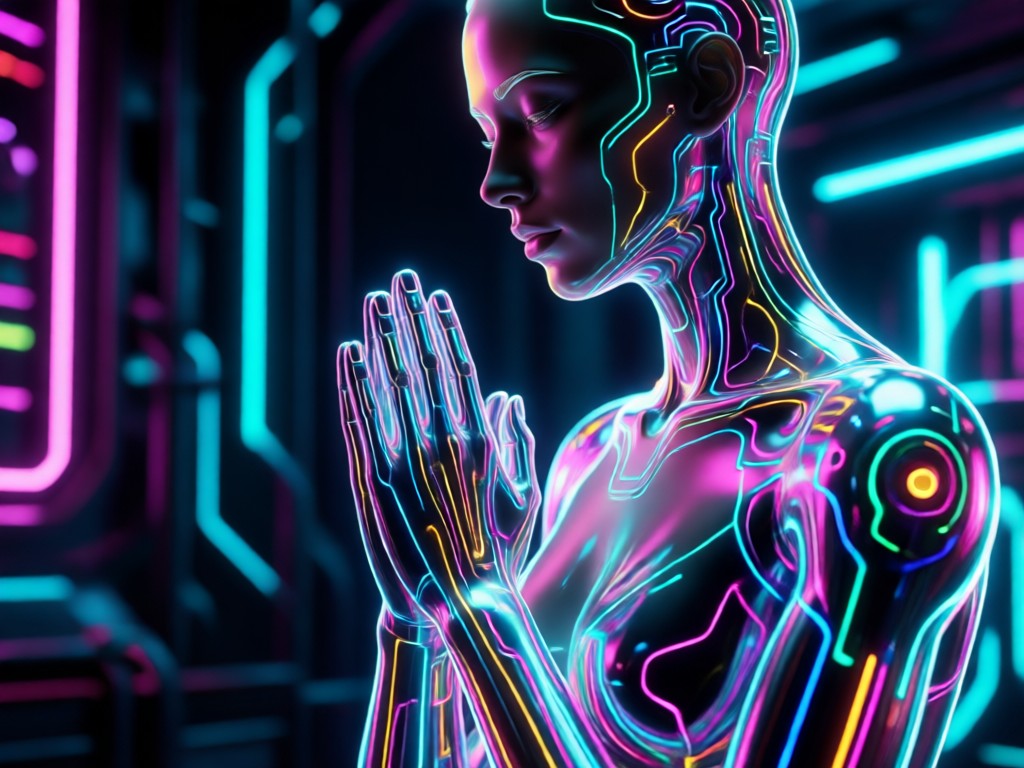 Person using phone to create AI prayer art