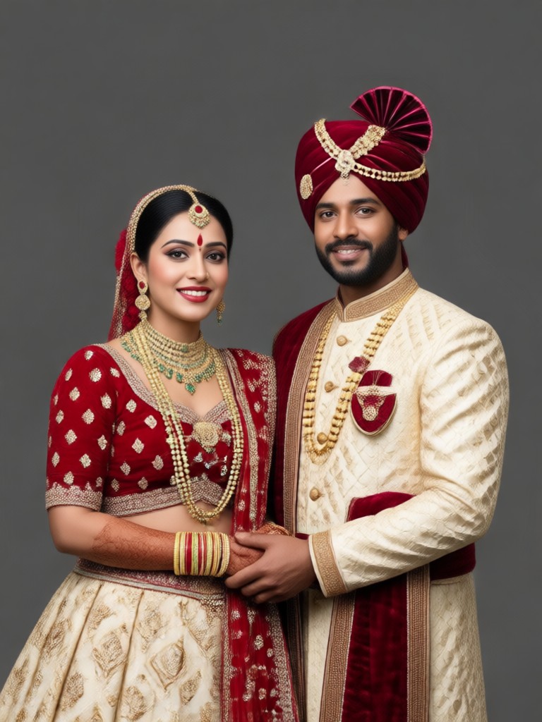 Royal indian photoshoot generator result with halo lighting