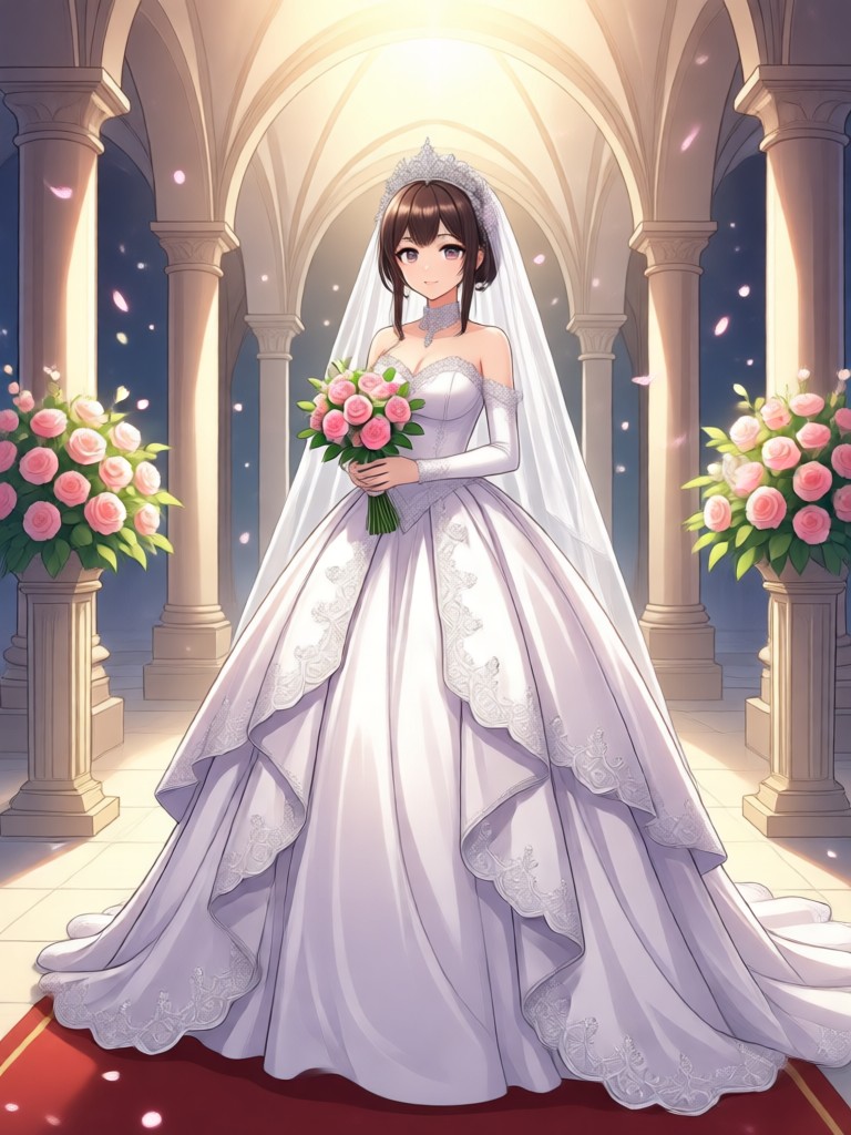 Fantasy elf anime bride character